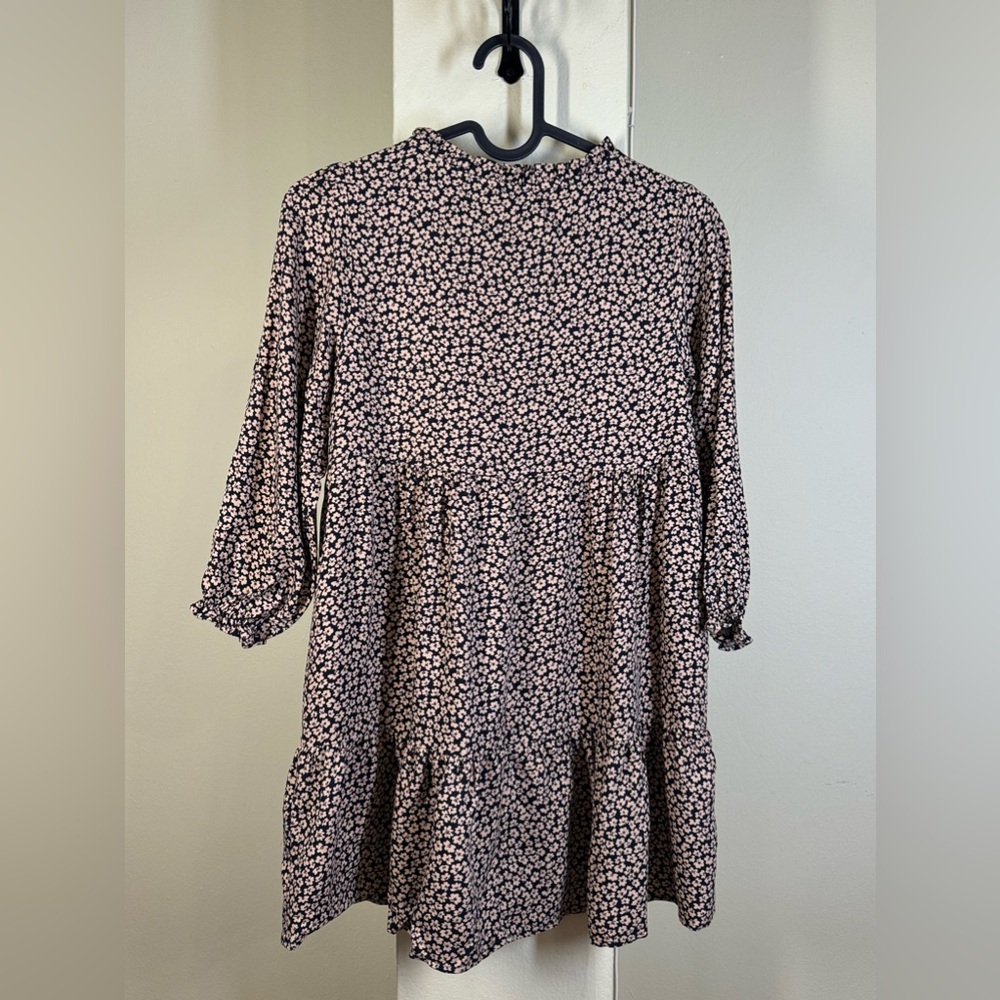 NWT Zara girls brown and black floral tiered dress - Picture 4 of 7